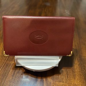 Must de CARTIER Burgundy Leather Long Wallet